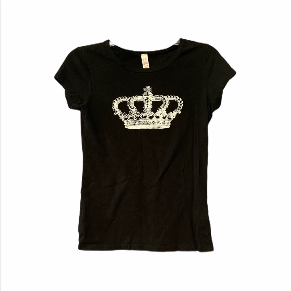 Pink Rose Juniors Black T-Shirt